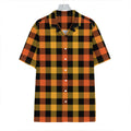 Orange And Black Buffalo Plaid Print Hawaiian Shirt