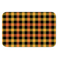 Orange And Black Buffalo Plaid Print Indoor Door Mat