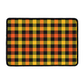 Orange And Black Buffalo Plaid Print Kitchen Mat