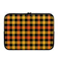 Orange And Black Buffalo Plaid Print Laptop Sleeve