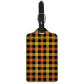 Orange And Black Buffalo Plaid Print Luggage Tag