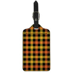 Orange And Black Buffalo Plaid Print Luggage Tag