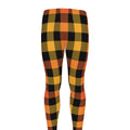 Orange And Black Buffalo Plaid Print Men's Leggings