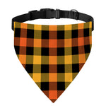 Orange And Black Buffalo Plaid Print Over The Collar Dog Bandana