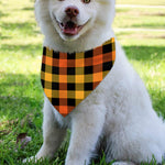 Orange And Black Buffalo Plaid Print Over The Collar Dog Bandana