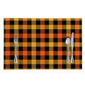 Orange And Black Buffalo Plaid Print Placemat