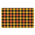 Orange And Black Buffalo Plaid Print Polyester Doormat