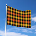 Orange And Black Buffalo Plaid Print Polyester Flag