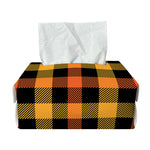 Orange And Black Buffalo Plaid Print Rectangle Tissue Box Cover