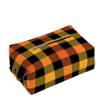 Orange And Black Buffalo Plaid Print Rectangle Tissue Box Cover