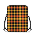 Orange And Black Buffalo Plaid Print Rectangular Crossbody Bag