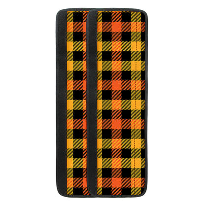 Orange And Black Buffalo Plaid Print Refrigerator Handle Covers
