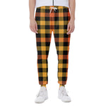 Orange And Black Buffalo Plaid Print Scuba Joggers