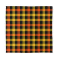Orange And Black Buffalo Plaid Print Silk Bandana