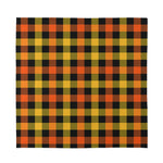 Orange And Black Buffalo Plaid Print Silk Bandana