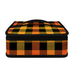 Orange And Black Buffalo Plaid Print Small Lunch Bag