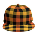 Orange And Black Buffalo Plaid Print Snapback Cap
