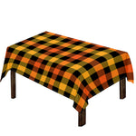 Orange And Black Buffalo Plaid Print Tablecloth