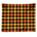 Orange And Black Buffalo Plaid Print Tapestry
