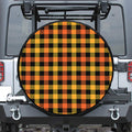 Orange And Black Buffalo Plaid Print Tire Cover