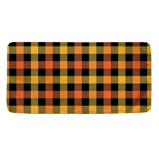 Orange And Black Buffalo Plaid Print Towel
