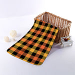 Orange And Black Buffalo Plaid Print Towel