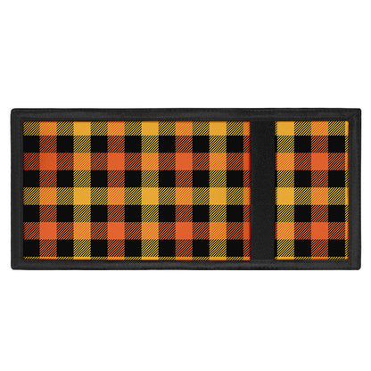 Orange And Black Buffalo Plaid Print Trifold Wallet
