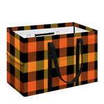 Orange And Black Buffalo Plaid Print Utility Tote Bag
