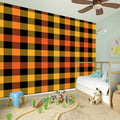 Orange And Black Buffalo Plaid Print Wall Sticker
