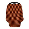 Orange And Black Checkered Pattern Print Baby Seat Cover