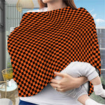 Orange And Black Checkered Pattern Print Baby Seat Cover