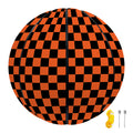 Orange And Black Checkered Pattern Print Basketball