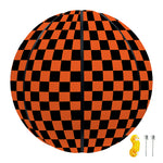 Orange And Black Checkered Pattern Print Basketball