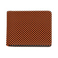 Orange And Black Checkered Pattern Print Bifold Wallet