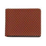 Orange And Black Checkered Pattern Print Bifold Wallet