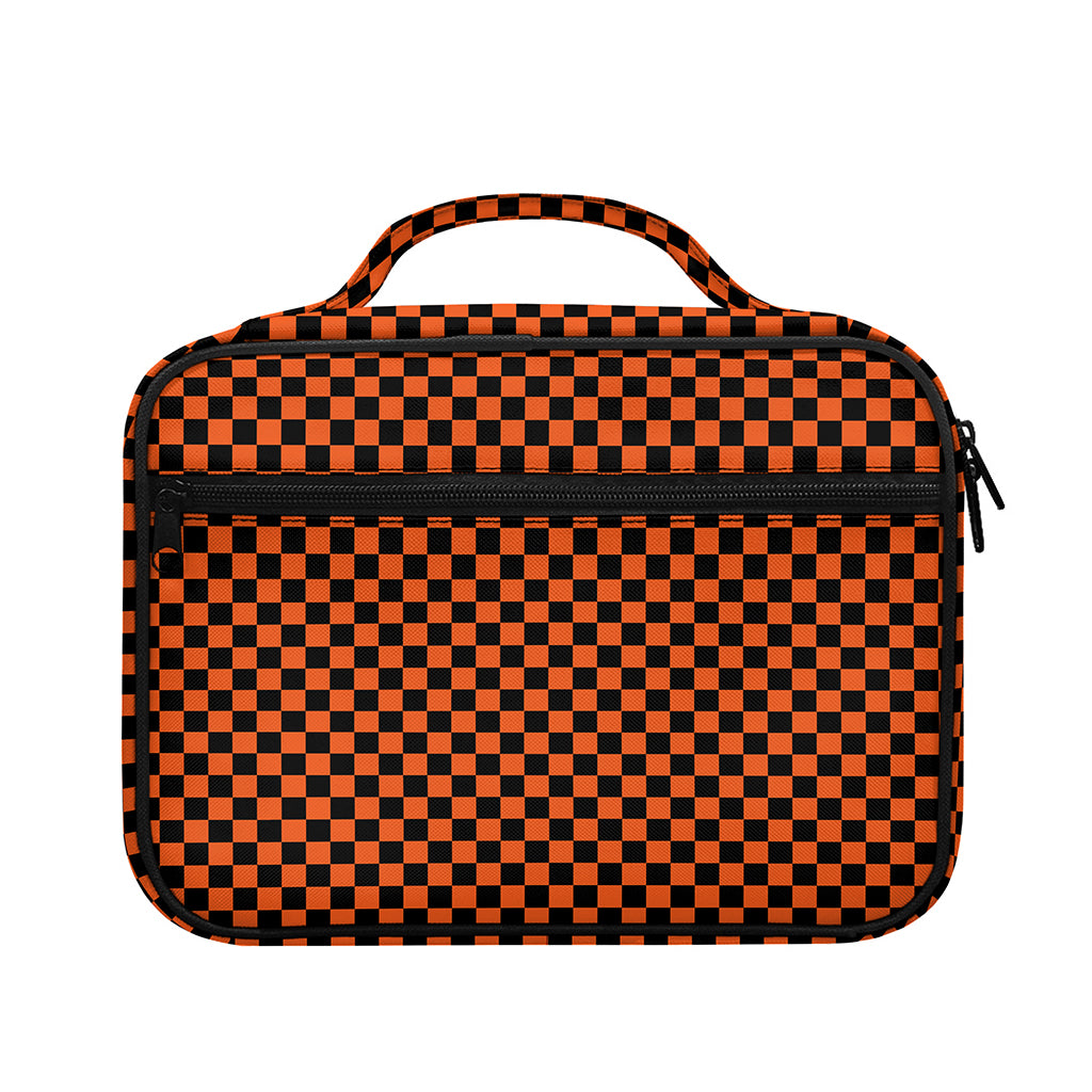 Orange And Black Checkered Pattern Print Briefcase Bible Bag