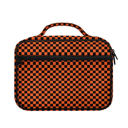 Orange And Black Checkered Pattern Print Briefcase Bible Bag