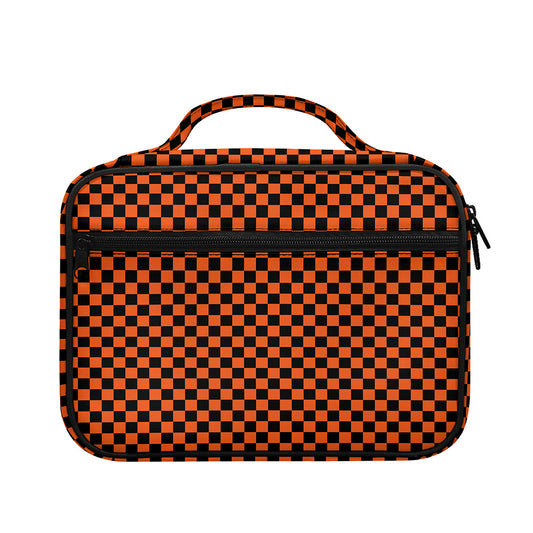 Orange And Black Checkered Pattern Print Briefcase Bible Bag