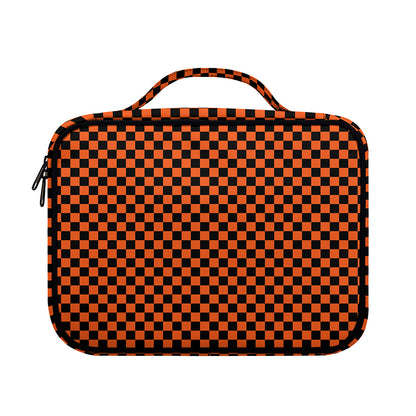 Orange And Black Checkered Pattern Print Briefcase Bible Bag