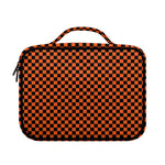 Orange And Black Checkered Pattern Print Briefcase Bible Bag