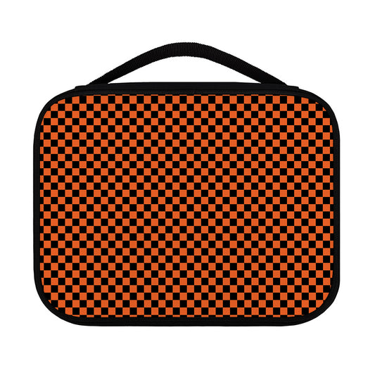 Orange And Black Checkered Pattern Print Classic Bible Case