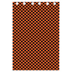 Orange And Black Checkered Pattern Print Curtain