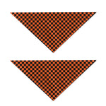 Orange And Black Checkered Pattern Print Dog Bandana