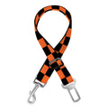 Orange And Black Checkered Pattern Print Dog Seat Belt