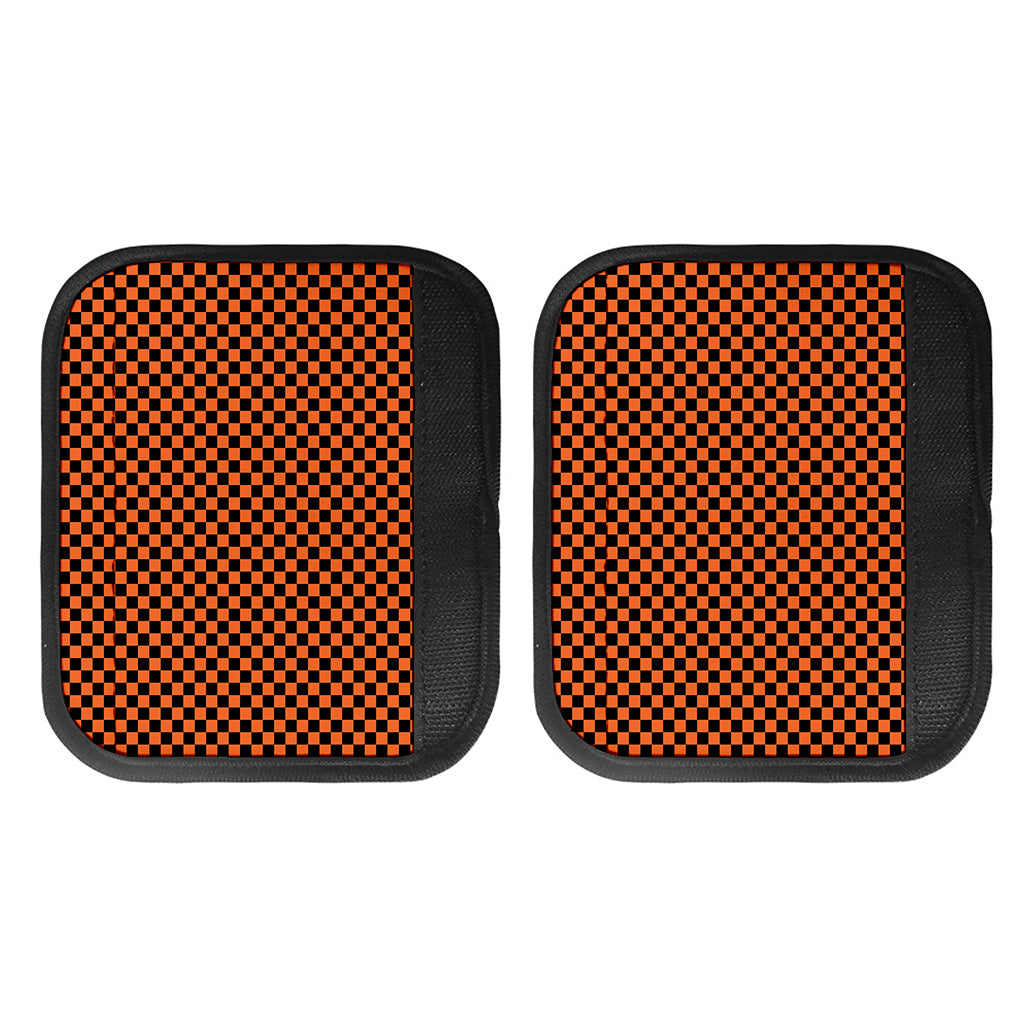 Orange And Black Checkered Pattern Print Handle Covers