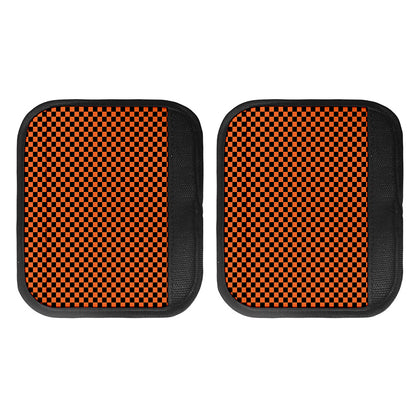 Orange And Black Checkered Pattern Print Handle Covers
