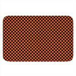 Orange And Black Checkered Pattern Print Indoor Door Mat