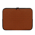 Orange And Black Checkered Pattern Print Laptop Sleeve