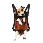 Orange And Black Checkered Pattern Print Pet Carrier Backpack