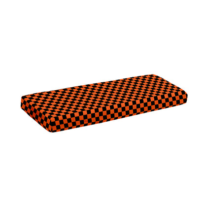 Orange And Black Checkered Pattern Print Piano Keyboard Cover